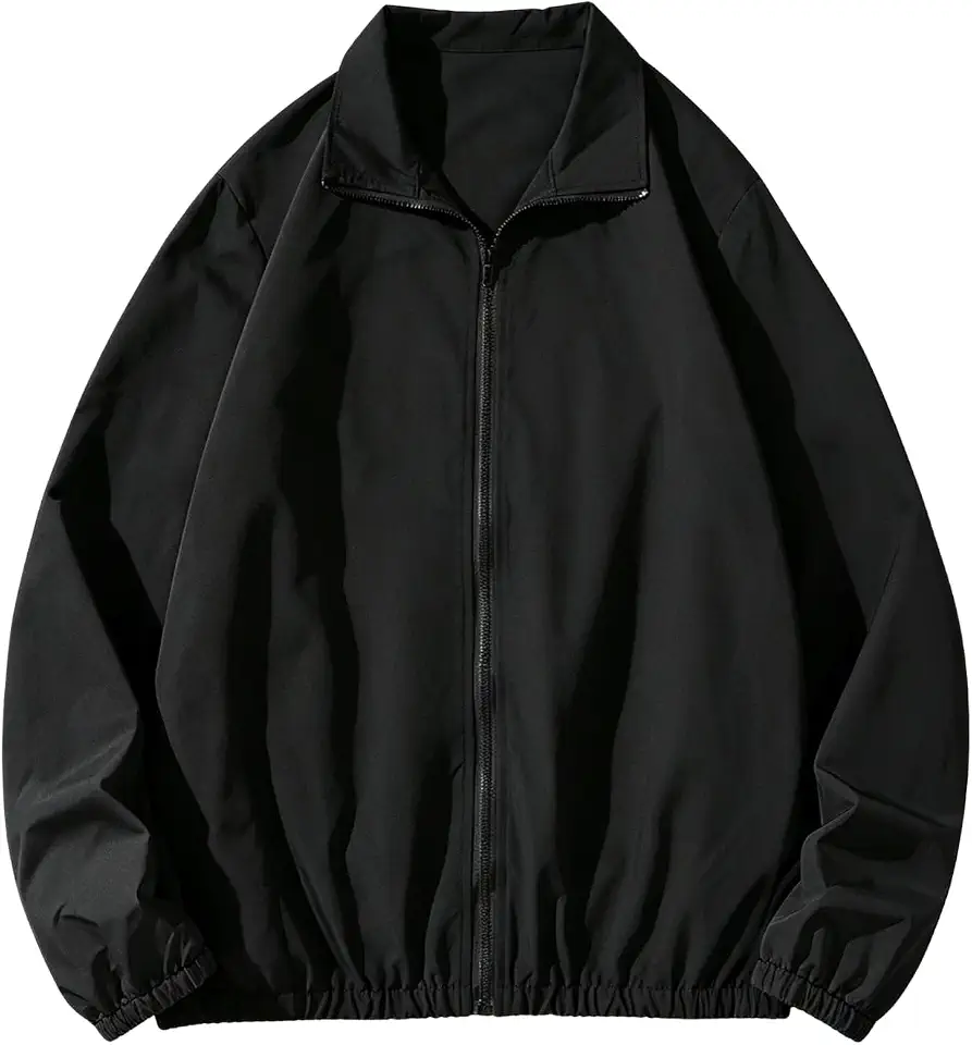 SOLY HUX Men's Varsity Jacket Zipper Color Block Windbreaker Jackets Coats