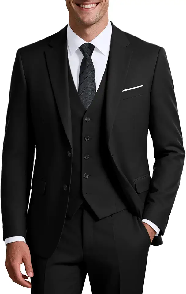 Men's Suits 3 Piece Set Slim Fit Blazer Jacket Vest Pants Tuxedos for Men