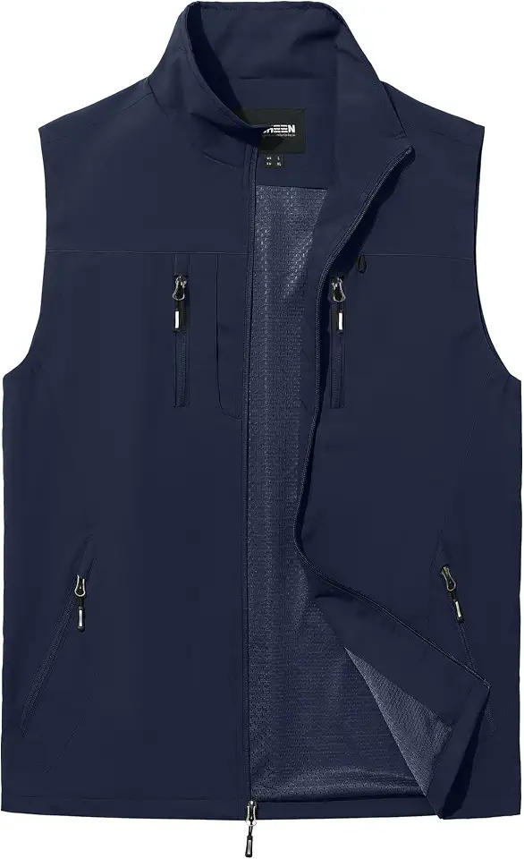 MOHEEN Men's Outdoor Lightweight Vest Sleeveless Windproof Utility Jacket