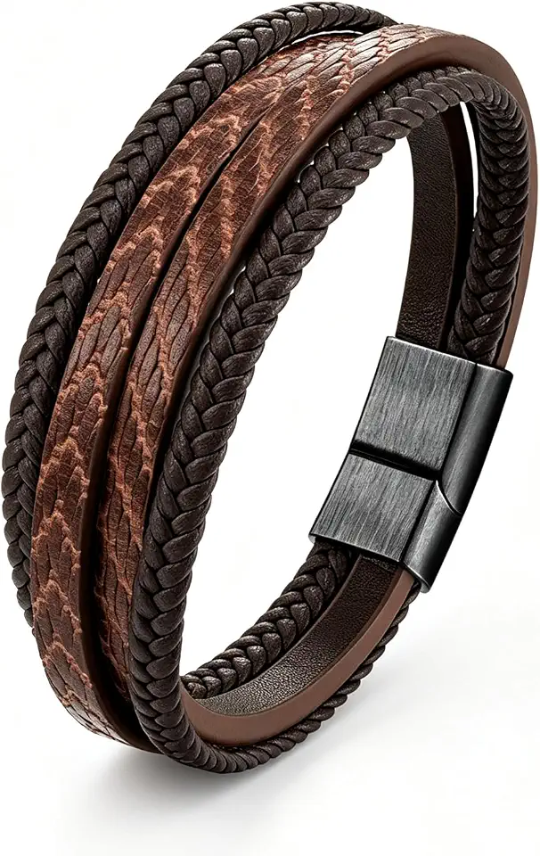 Kim Carrey Italian Handmade Leather Bracelets for Men