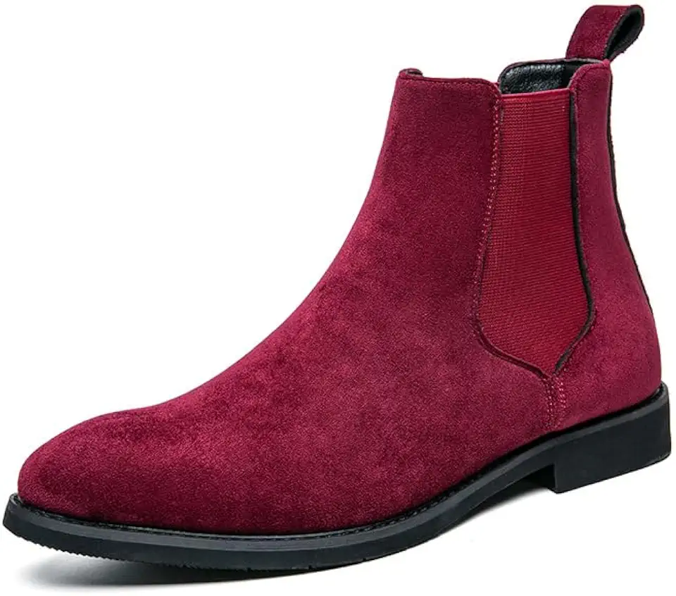 Men's Suede Chelsea Boots Slip-On Ankle Dress Boots