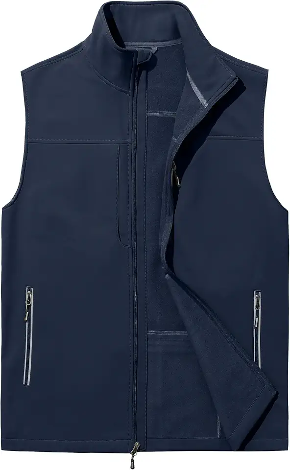 Men’s Vest Softshell Outerwear Fleece Lined Windproof Sleeveless Jacket