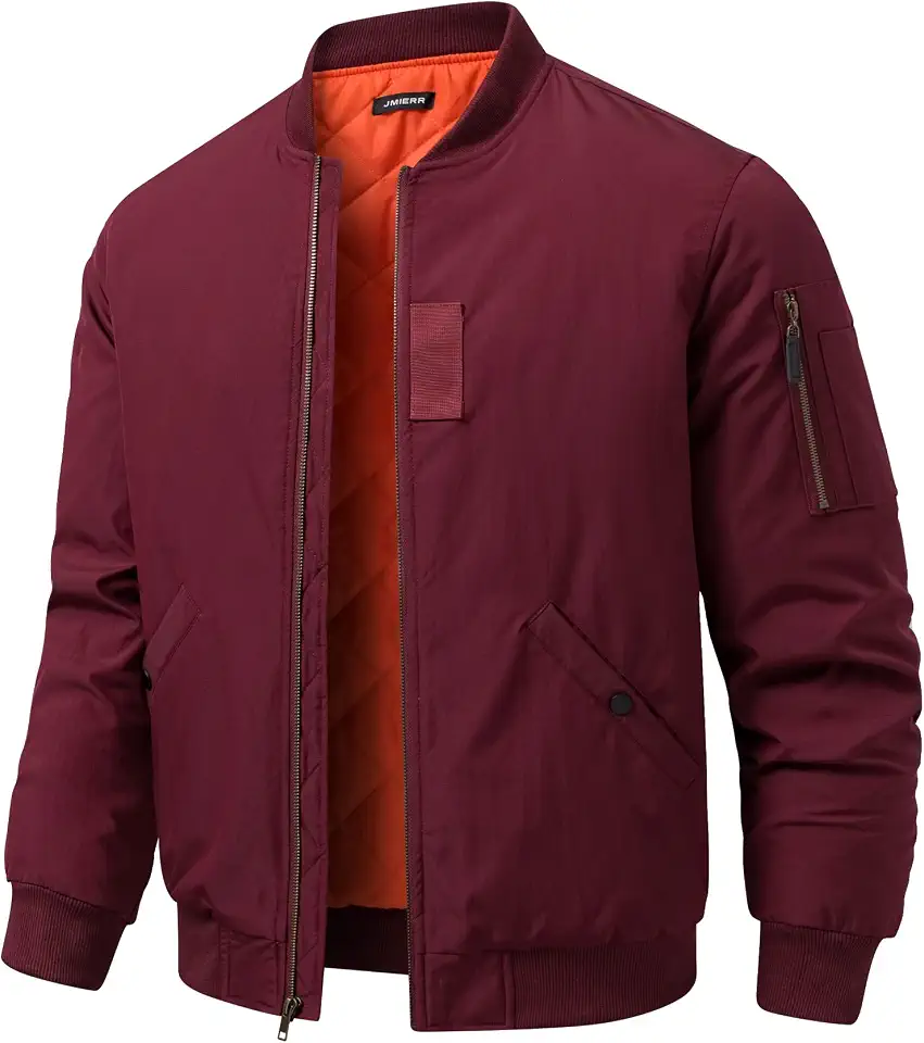 JMIERR Mens Heavyweight MA-1 Flight Bomber Jacket Water Resistant Coat