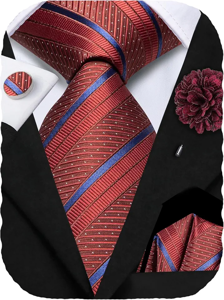 Men's Burgundy Navy Silk Repp Stripe Tie