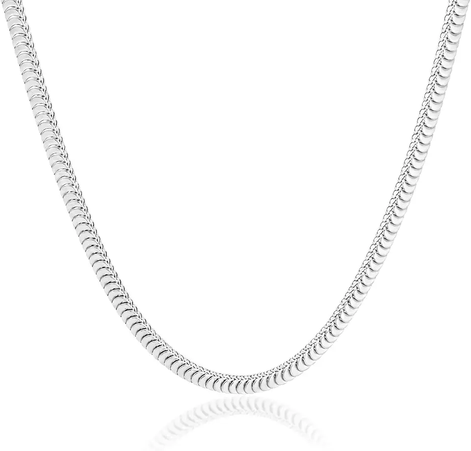 BRIJEWNES 3MM 925 Sterling Silver Snake Chain Necklace for Women and Men