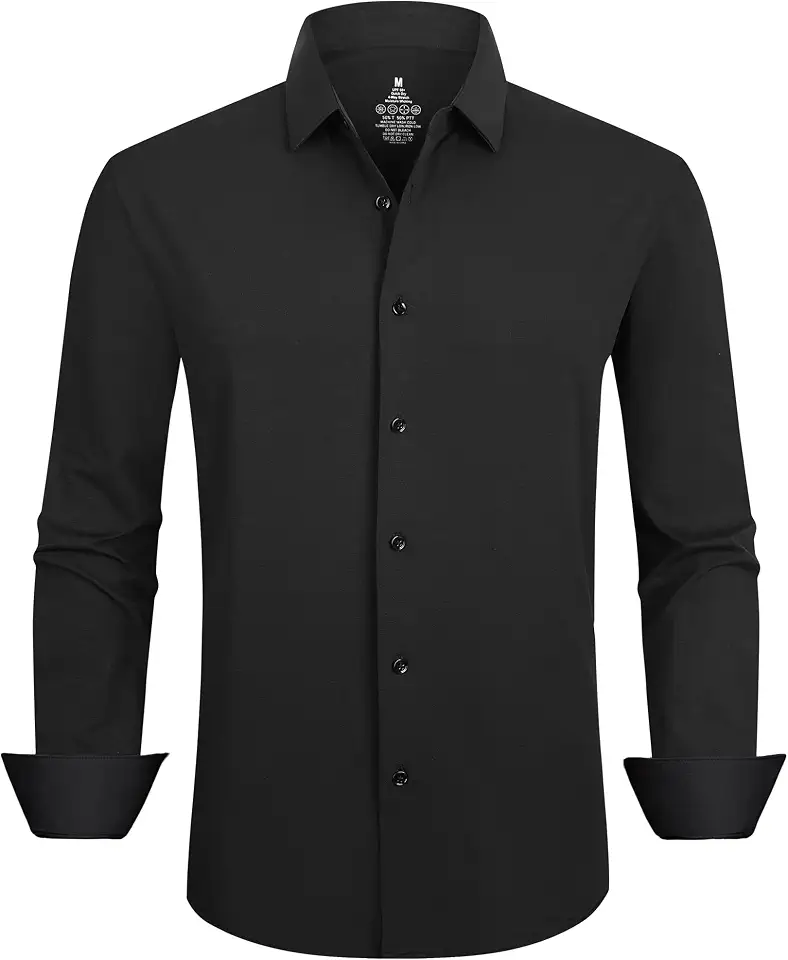 WARHORSEE Mens Stretch Dress Shirts Casual Button Down Long Sleeve Shirt