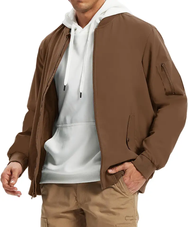HDL Men’s Windbreaker Lightweight Bomber Jacket for Spring and Fall