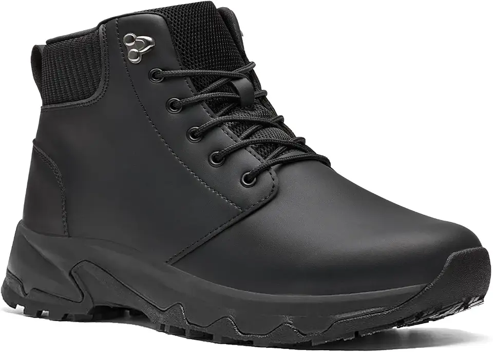 Men's Black Leather Service Boots