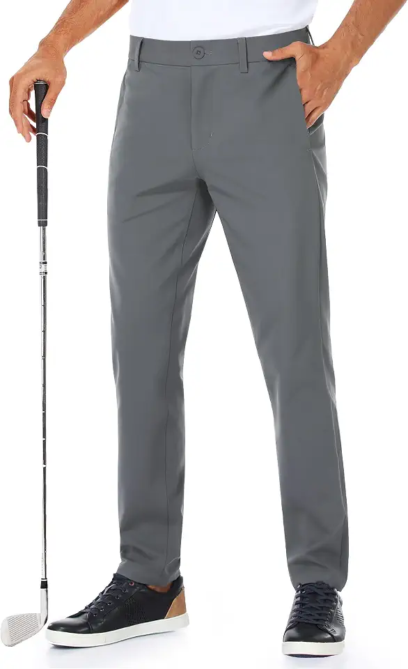 PULI Mens Golf Pants Stretch Dress Pants 30" Casual Work with 5 Pockets
