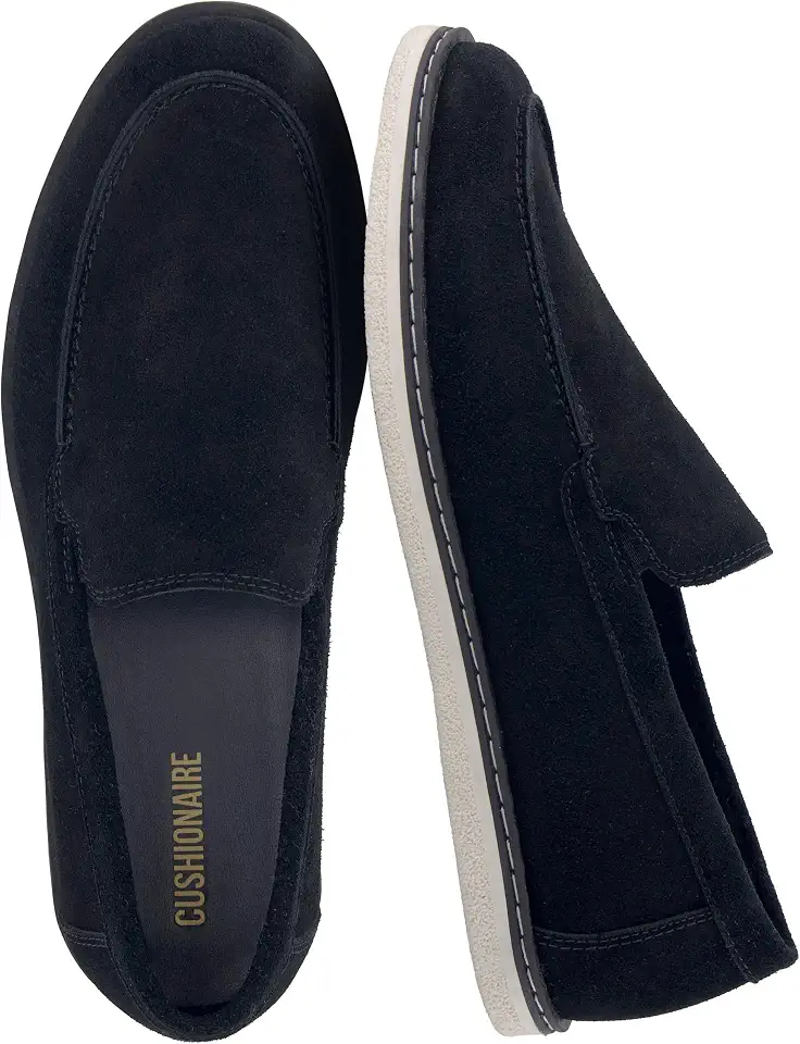 CUSHIONAIRE Caden Genuine Suede Penny Loafers for Men