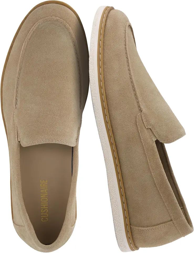 CUSHIONAIRE Caden Genuine Suede Penny Loafers for Men