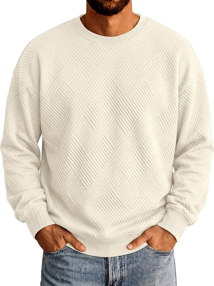 Mens Crewneck Sweatshirt Fall Casual Pullover