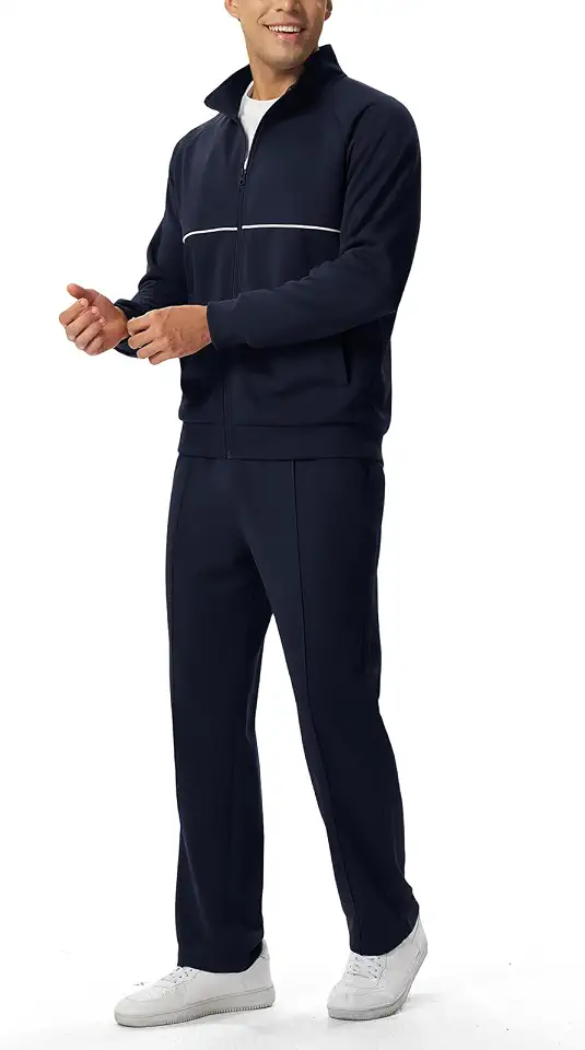 BGOWATU Mens Tracksuit 2 Piece Set Track Jacket Pant Sweatsuit Jogging Suit