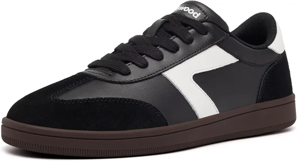 Men's Black White Gum Sole Sneakers