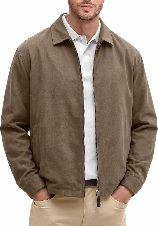 Comdecevis Men's Casual Golf Jacket Full Zip Lightweight Windbreaker