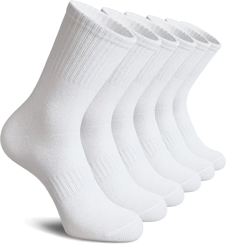 Mens Athletic Socks Sport Running Thin Calf Cotton Crew Socks 6 Pairs
