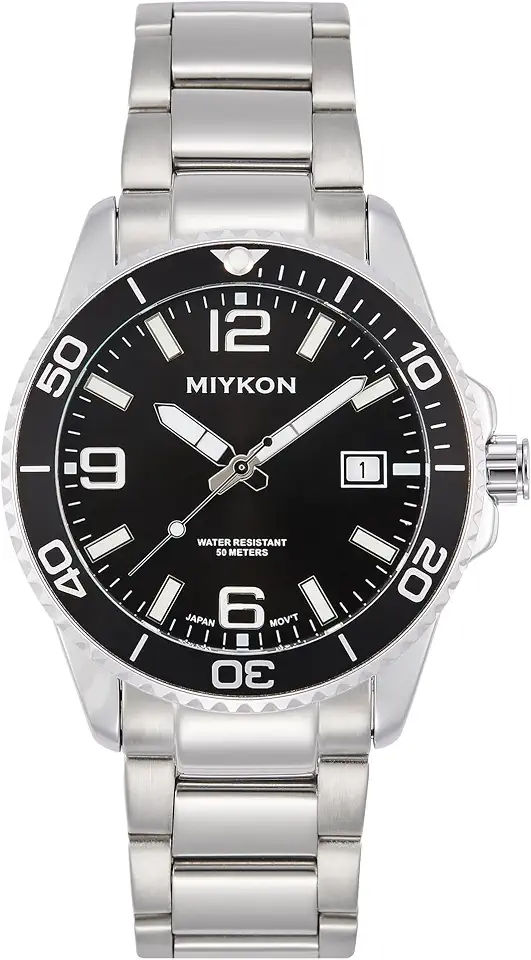 Miykon Men's Sports Dive Style Dress Watch, Date, Luminous, Rotating Bezel