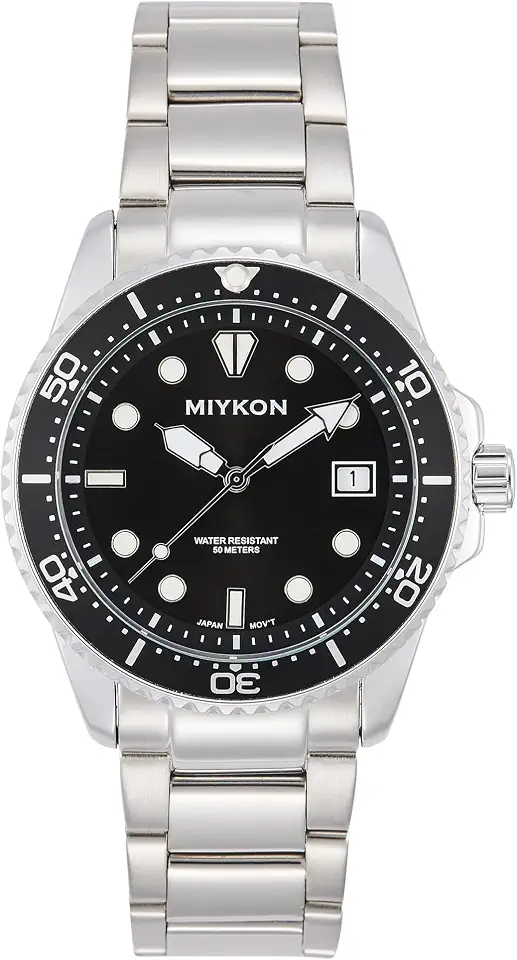 Miykon Men's Sports Dive Style Dress Watch, Date, Luminous, Rotating Bezel