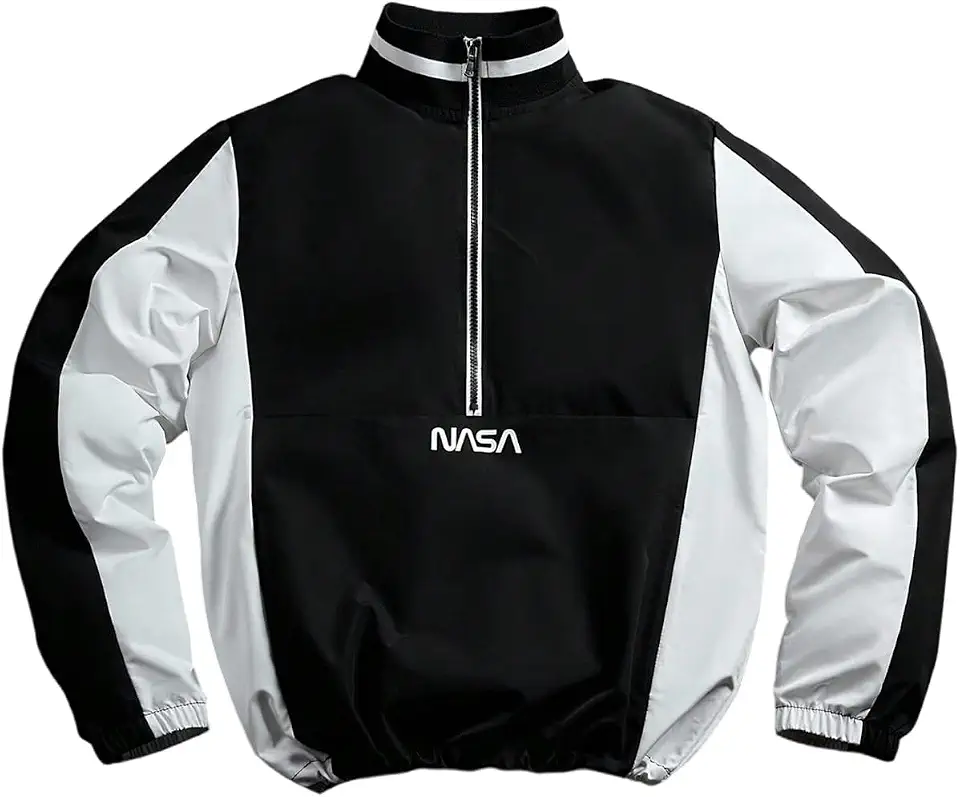 Men's Colorblock Half Zip Windbreaker Jacket