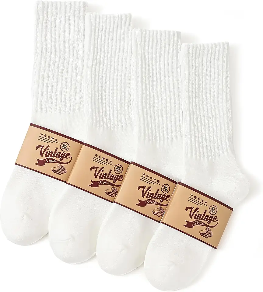 OEKO-TEX STANDARD 100 Jeasona 95% Cotton Socks Scrunch Slouch Vintage Gifts for Men 4 Pairs