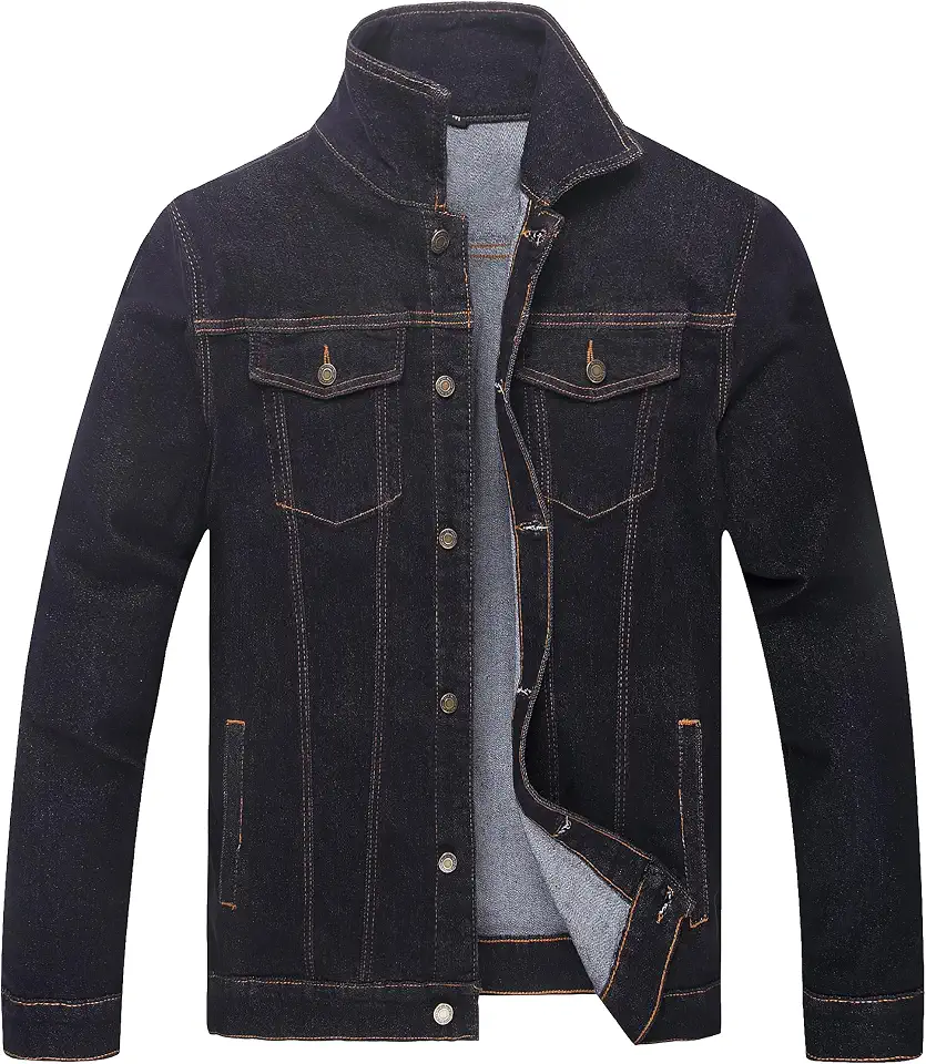 RANMCC Men's Stretch Vintage Washed Denim Jacket