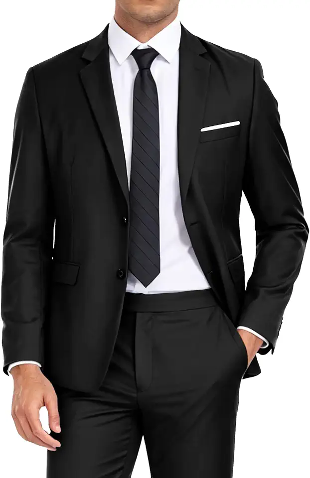 Mens 2 Piece Suit Slim Fit 2 Button Formal Suit Jacket Pants Tuxedo Prom