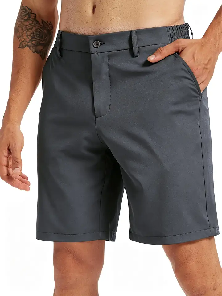 Mens Golf Dress Shorts 9" Stretch Casual Work Flat Front Shorts for Men with 4 Pockets Quick Dry Lightweight