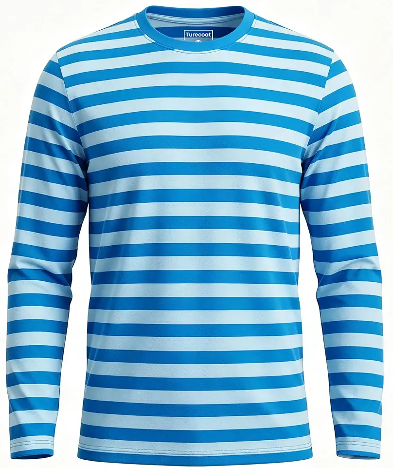 Men's Striped Shirt Long Sleeve Casual Crewneck T-Shirt