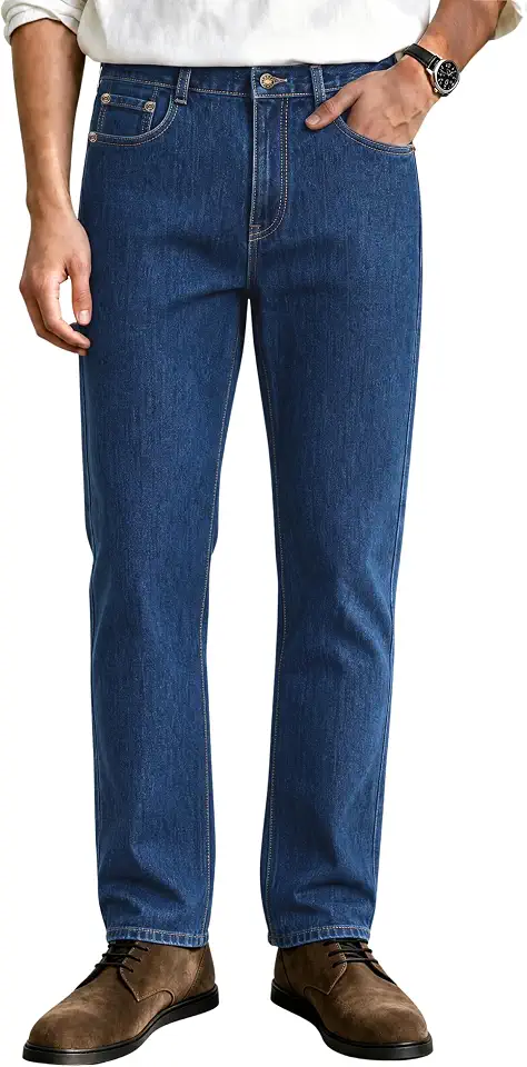 TACVASEN Men's Stretch Jeans Regular Fit Straight Leg Classic Denim Pants