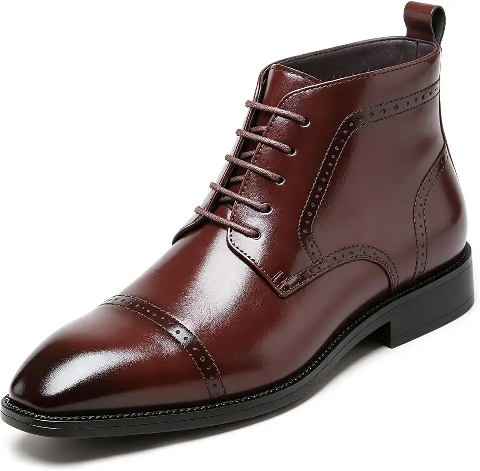 Men's Brown Leather Brogue Boots