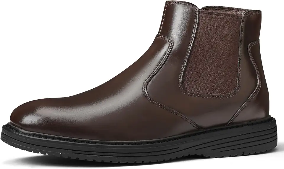 Mens Leather Chelsea Boots Slip On Zip Casual Ankle Dress Boot