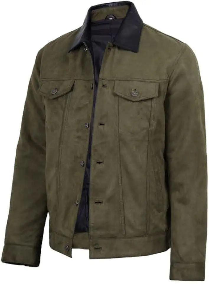 Trucker Faux Suede Jacket Men - Vintage Style Lightweight Jackets for Men