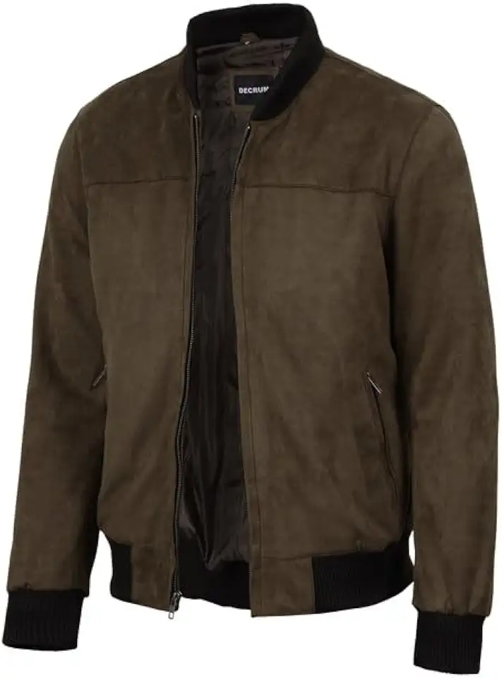 Faux Suede Bomber Jacket Men - Casual Hooded Lightweight Jackets for Men