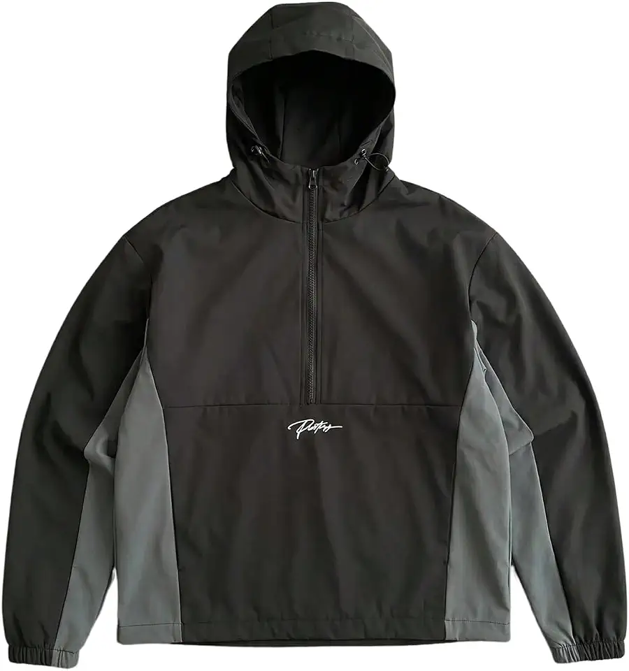 Men's Quarter Zip Hoodies Pullover Baggy Windbreaker Light Jackets