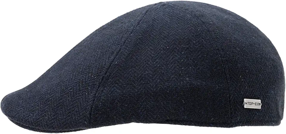 Global Recycled Standard TOP-EX 55% Wool 6-Panel Flat Cap for Larger Heads, Satin Lined, L-XXL