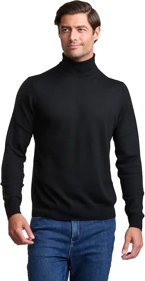 SAKS FIFTH AVENUE Men's Merino Blend Jersey Knit Turtleneck Sweater