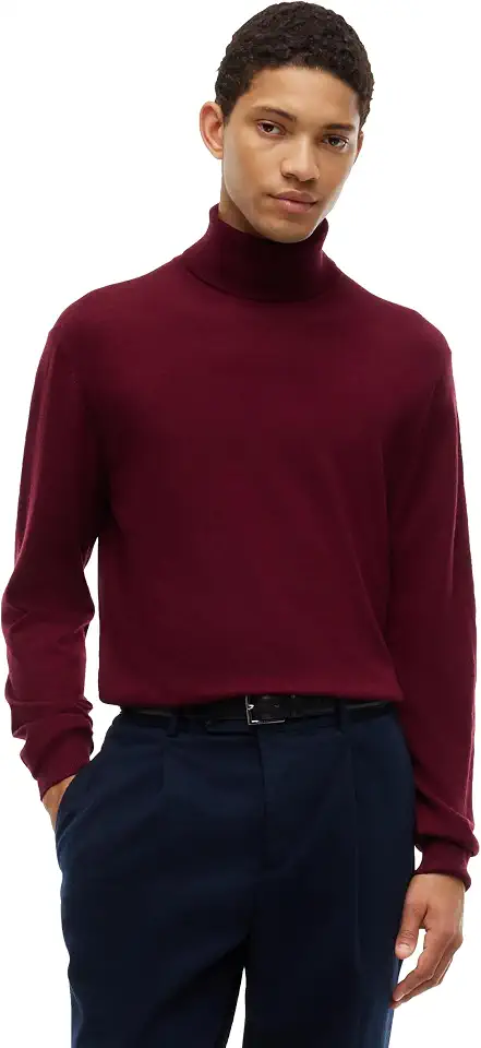 Tommy Hilfiger Men's Long Sleeve Merino Wool Turtleneck Sweater