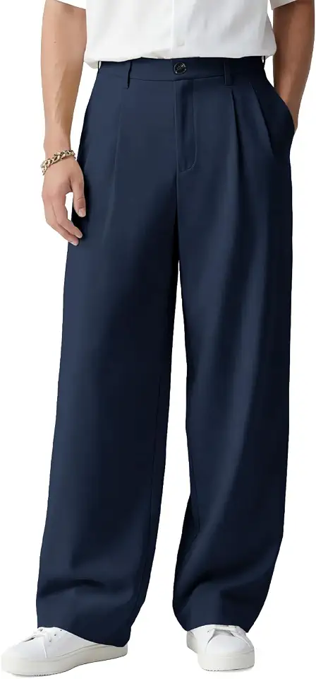 Global Recycled Standard Heyfanee Mens Casual Pants Loose Fit Slacks for Men with Belt Loops