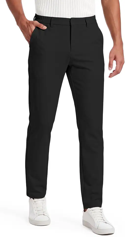 Global Recycled Standard GINGTTO Golf Pants Men Slim Fit Mens Casual Pants Stretch Flat Front Slacks