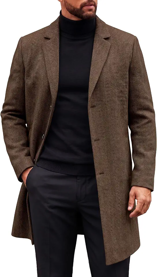 Men's Oatmeal Donegal Tweed Overcoat