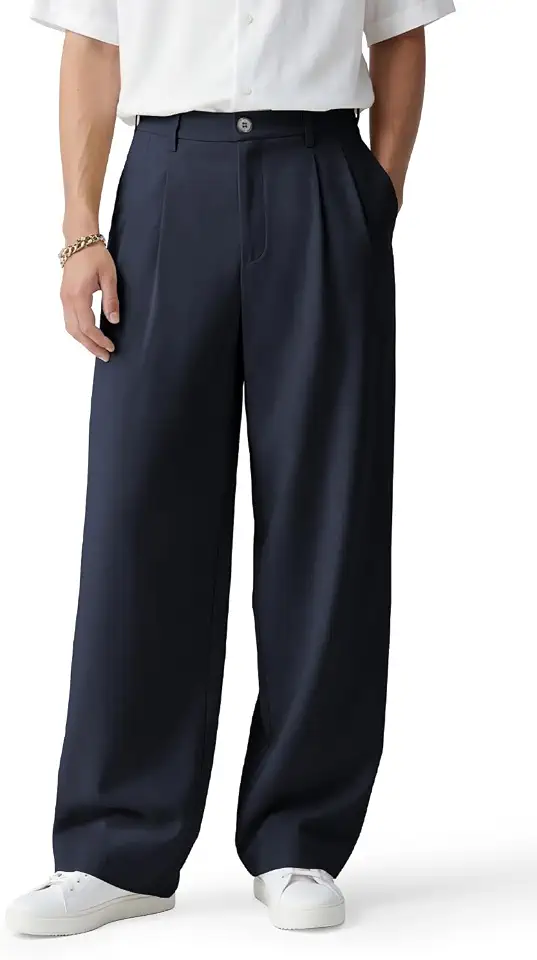 Global Recycled Standard Heyfanee Mens Casual Pants Loose Fit Slacks for Men with Belt Loops