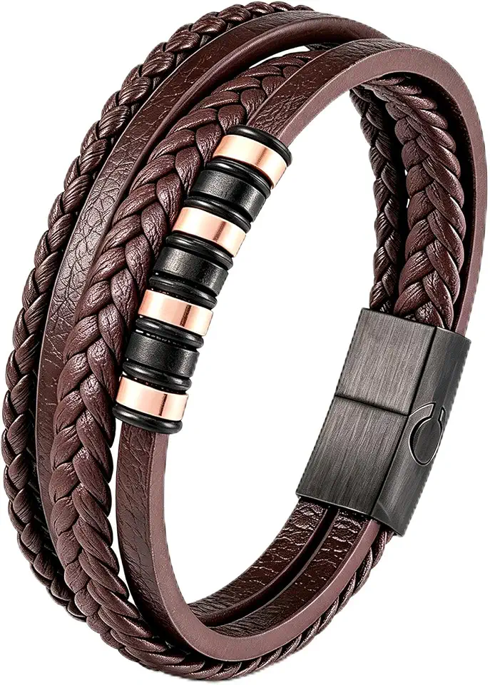 Kim Carrey Italian Handmade Leather Bracelets for Men