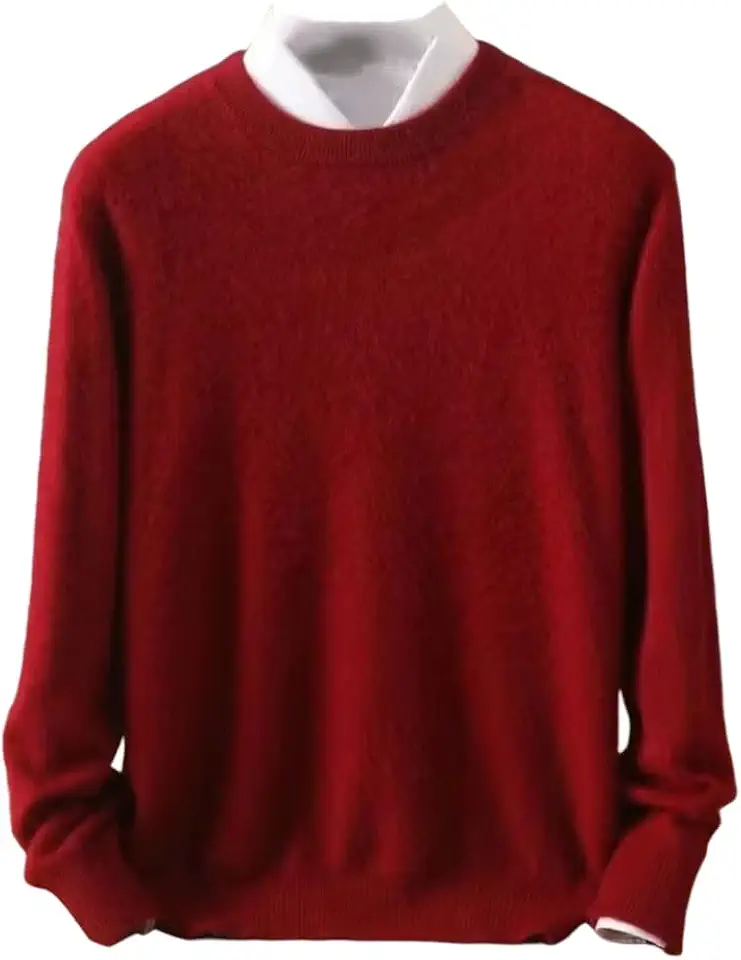 Men's Crew Neck Solid Color Knit Pullover Sweater