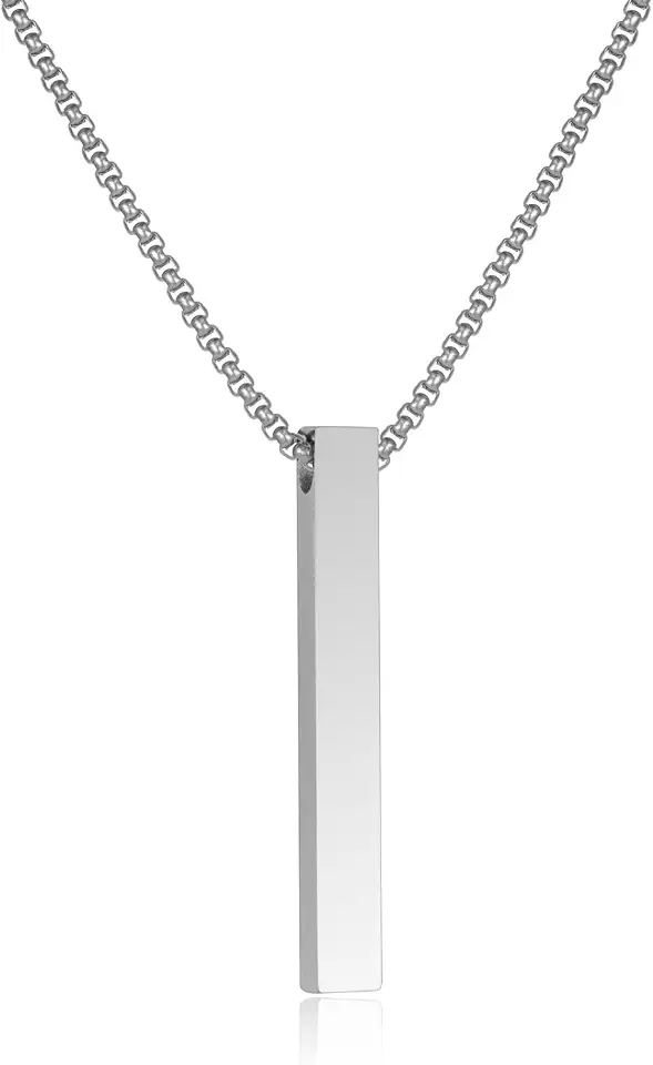 Men's Silver Pendant Chain Necklace