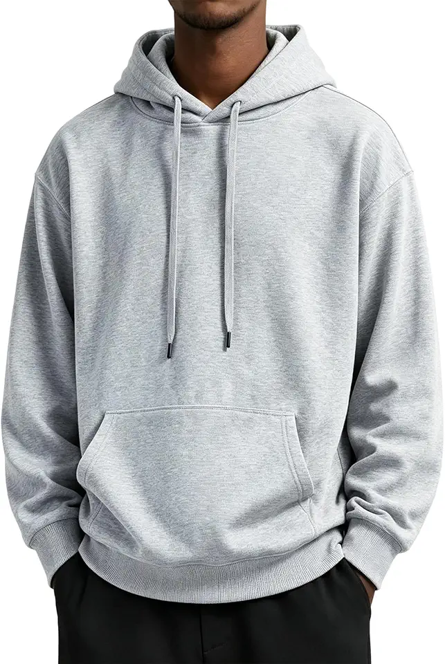 Men's Fleece Pullover Hoodie, Soft Warm Hooded Sweatshirt with Kangaroo Pocket, Casual Long Sleeve Hoodie for Men