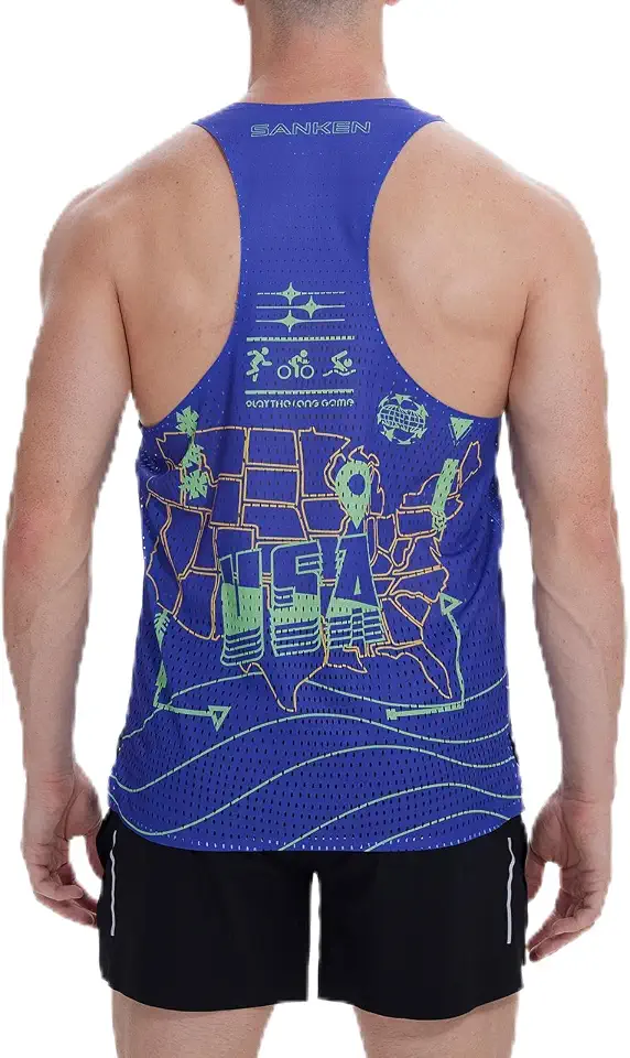 Sanken Men's Running Singlet Breathable Athletic Tank Top