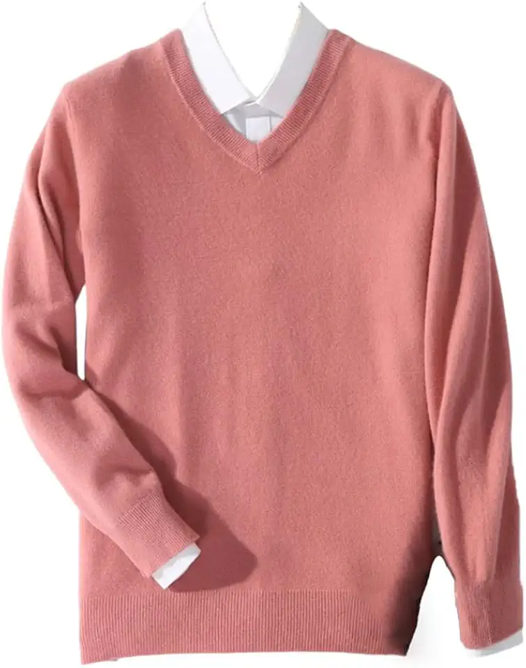 Men's Cashmere Sweater V-Neck Pullover Business Knit Jumper
